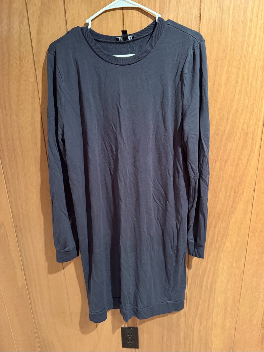 Express Women's Long Sleeve Tee Dress - Navy